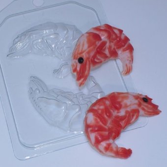 Креветки (2 мини) пластиковая форма для мыла